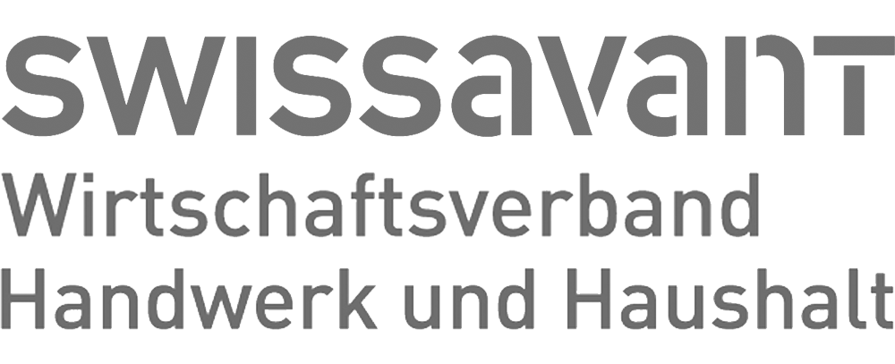 Swissavant"-Logo in Grau über deutschem Text auf hellem Hintergrund.